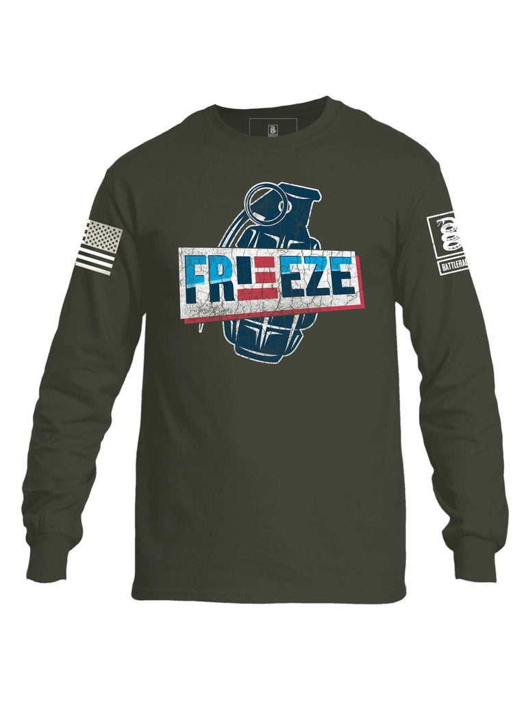 Battleraddle Freeze Grenade Mens Cotton Long Sleeve Crew Neck T Shirt