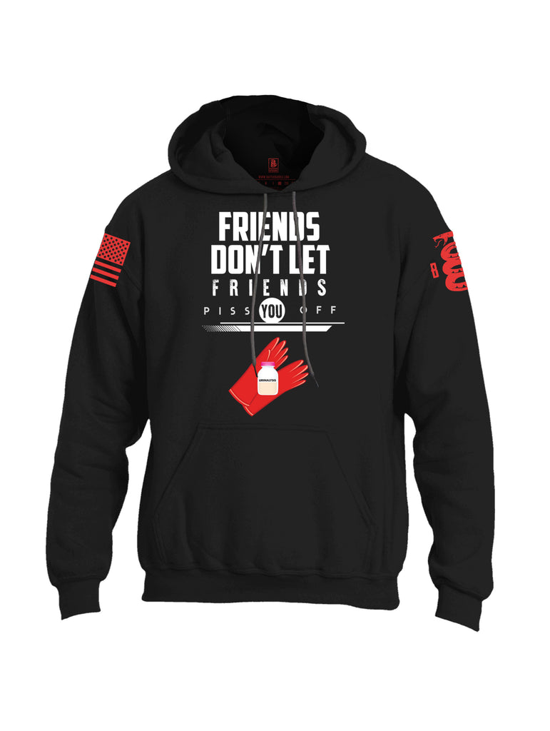 Battleraddle Friends Don't Let Friends Piss You Off Urinalysis Red Sleeve Print Mens Blended Hoodie With Pockets