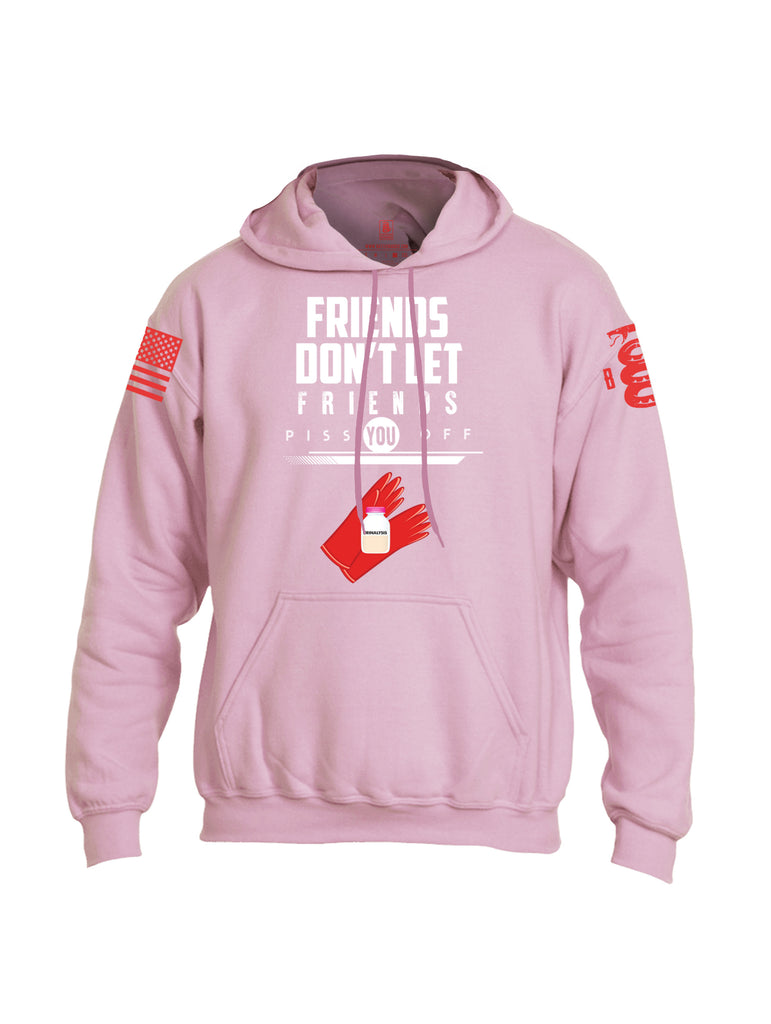 Battleraddle Friends Don't Let Friends Piss You Off Urinalysis Red Sleeve Print Mens Blended Hoodie With Pockets