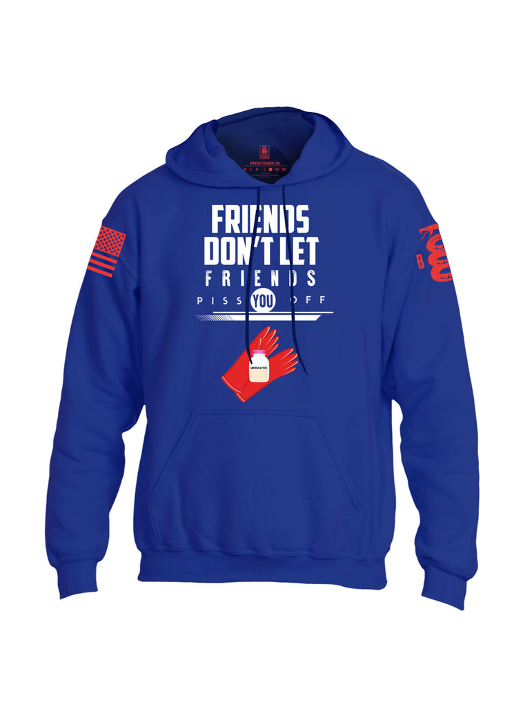 Battleraddle Friends Don't Let Friends Piss You Off Urinalysis Red Sleeve Print Mens Blended Hoodie With Pockets