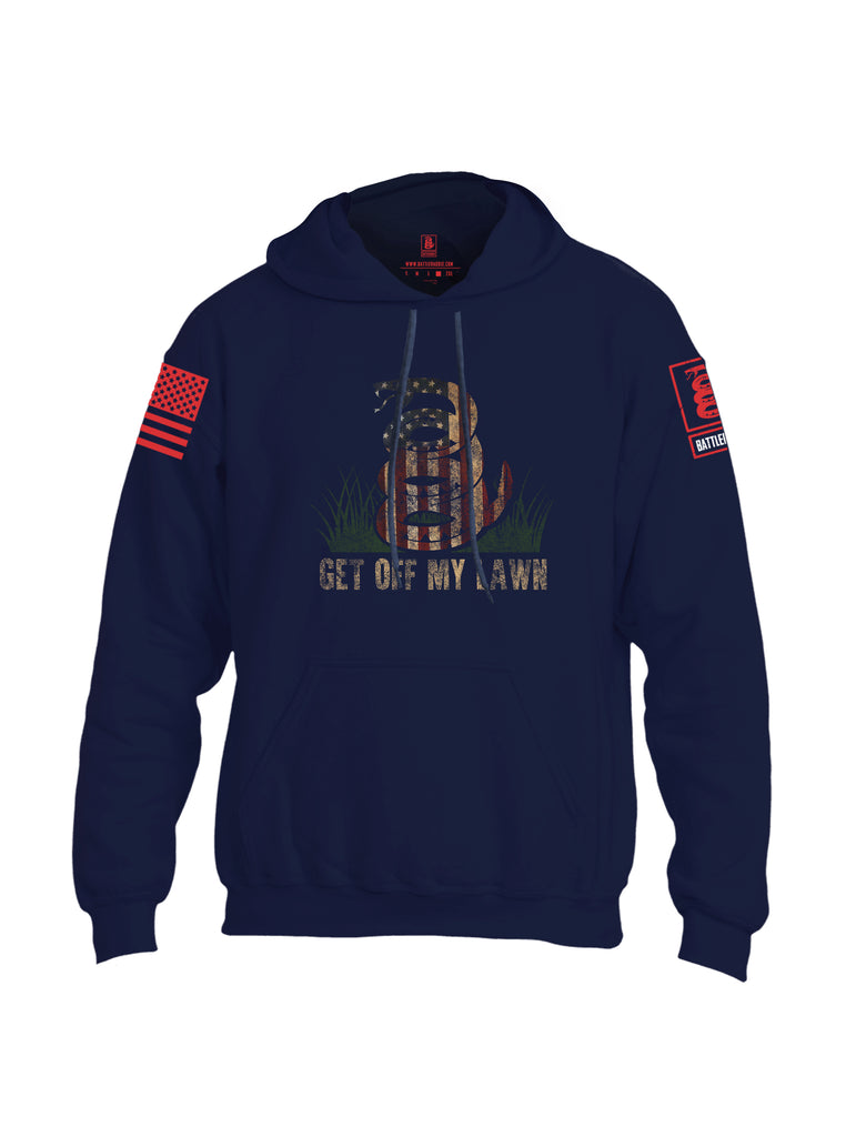 Battleraddle Get Off My Lawn Red Sleeve Print Mens Blended Hoodie With Pockets