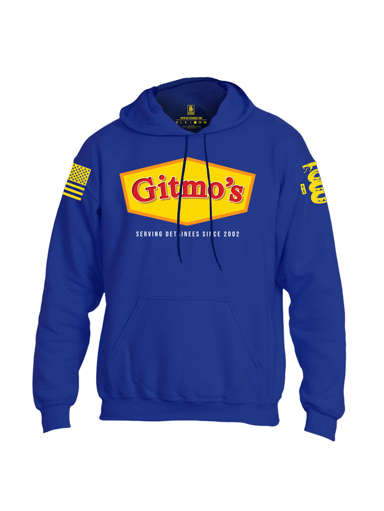 Battleraddle Gitmo's Serving Detainees Since 2002 V2 Yellow Sleeve Print Mens Blended Hoodie With Pockets