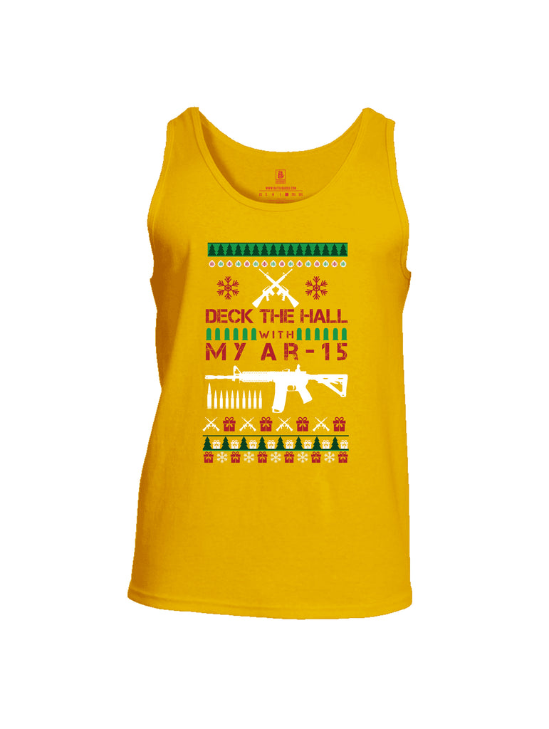 Battleraddle Deck The Hall With My AR15 Christmas Holiday Ugly Mens Cotton Tank Top