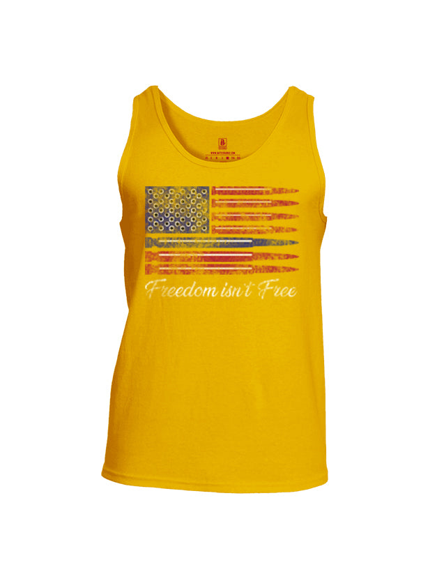 Battleraddle Freedom Isnt Free Thin Blue Line Bullet Mens Cotton Tank Top