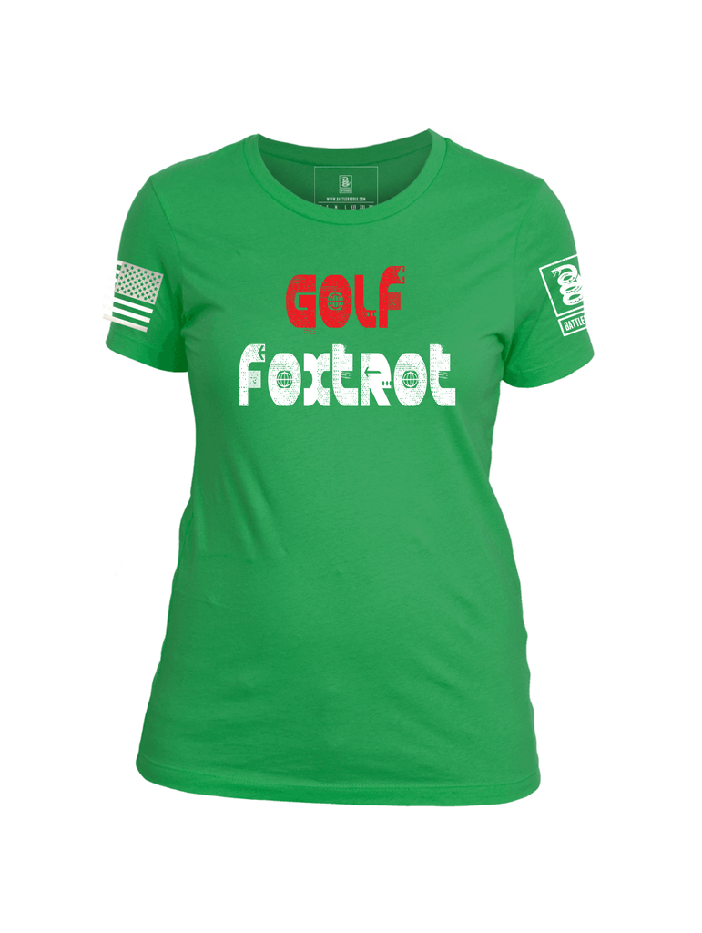 Battleraddle Golf Foxtrot Womens Cotton Crew Neck T Shirt