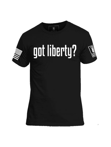 Battleraddle Got Liberty? White Sleeve Print Mens Cotton Crew Neck T Shirt