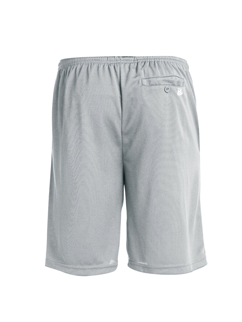 Battleraddle Snake Logo White Back Print 100% Battlefit Polyester Mens Elastic Waistband Shorts With Pockets