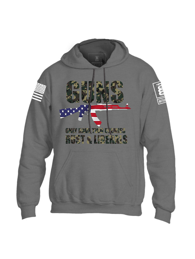 Battleraddle Guns Only Have Two Enemies Rust & Liberals Mens Blended Hoodie With Pockets