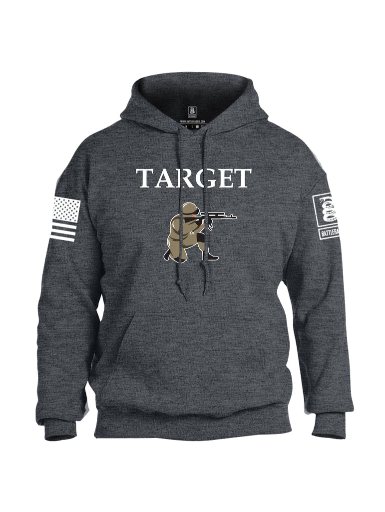 Battleraddle Target White Sleeve Print Mens Blended Hoodie With Pockets