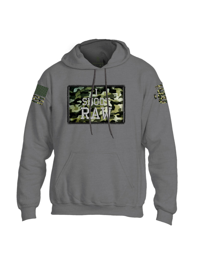 Battleraddle I Shoot Raw BR Sleeve Print Camo Sleeve Print Mens Blended Hoodie With Pockets