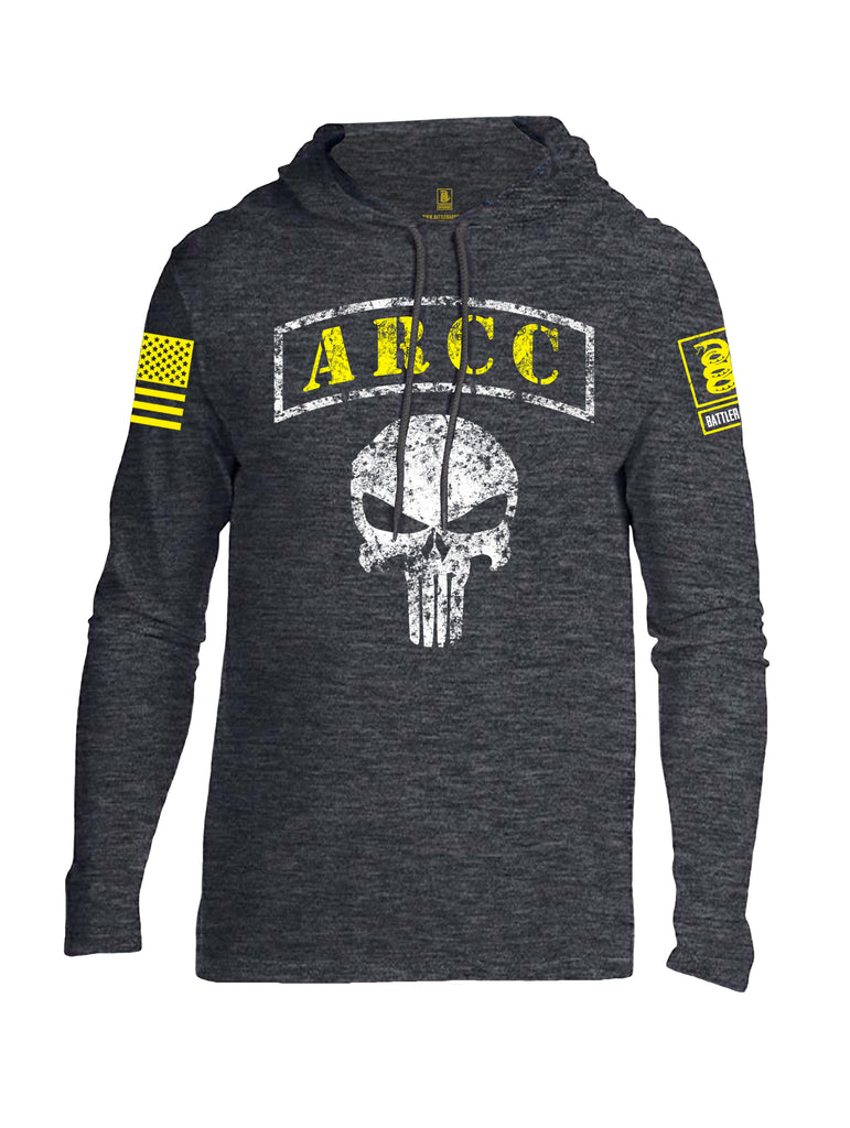 Battleraddle ARCC Punisher Yellow Sleeve Print Mens Thin Cotton Lightweight Hoodie - Battleraddle® LLC