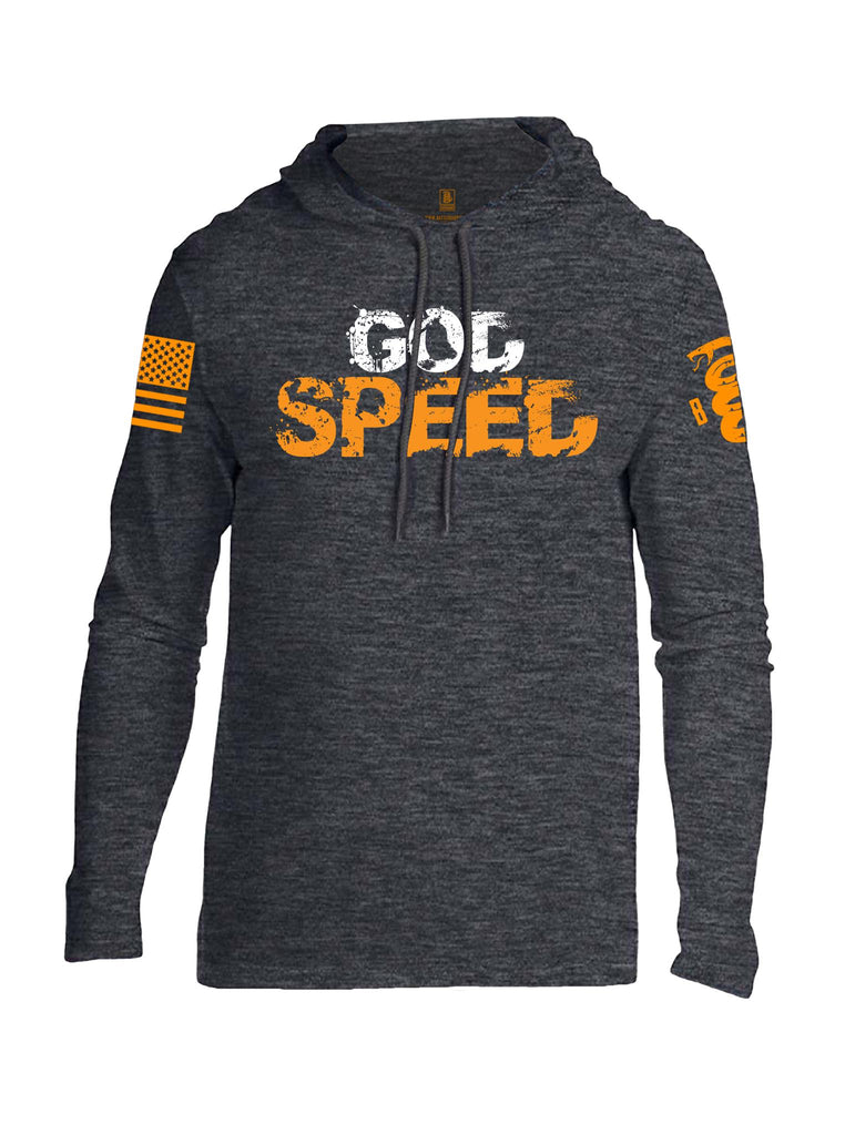 Battleraddle God Speed Orange Sleeve Print Mens Thin Cotton Lightweight Hoodie