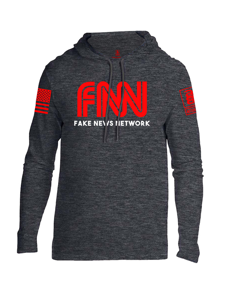 Battleraddle FNN Fake News Network Red Sleeve Print Mens Thin Cotton Lightweight Hoodie