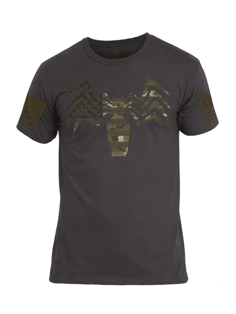 Battleraddle Venomize Camo Dark Brown Sleeve Print Mens Cotton Crew Neck T Shirt