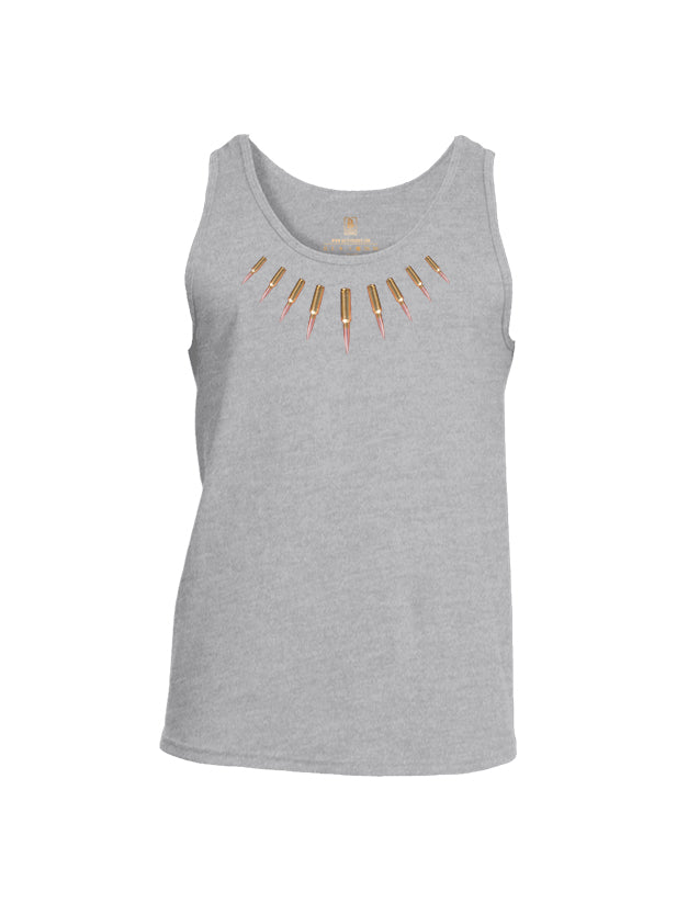 Battleraddle The Original Bullet Panther Brass Bullet Teeth Tooth Necklace Pendant Mens Cotton Tank Top