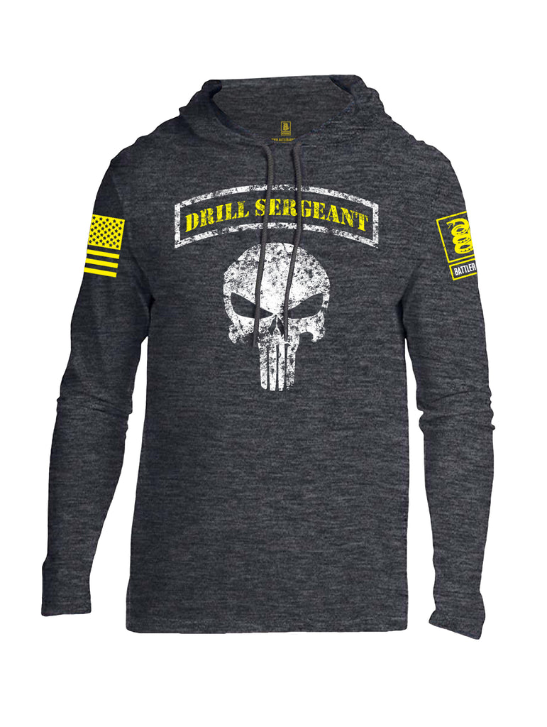 Battleraddle Drill Sergeant Expounder Yellow Sleeve Print Mens Thin Cotton Lightweight Hoodie