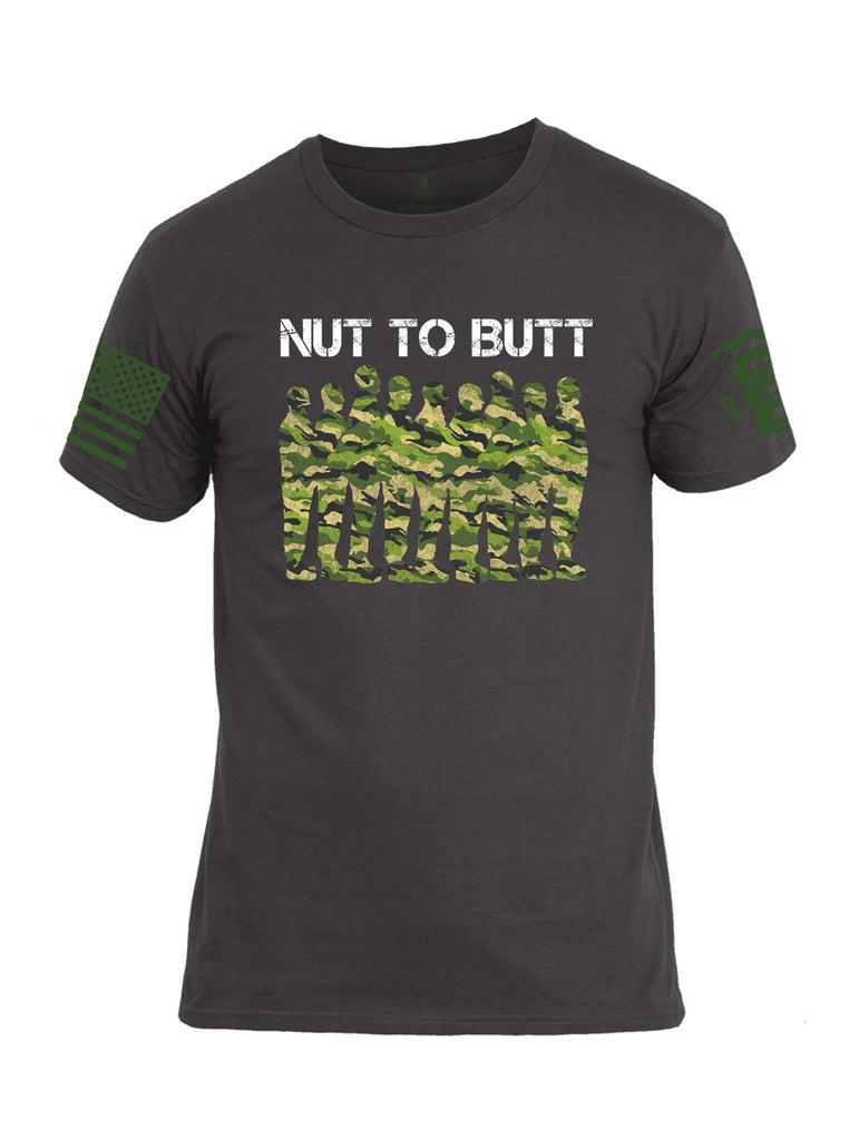 Battleraddle Nut To Butt Green Sleeve Print Mens Crew Neck Cotton T Shirt