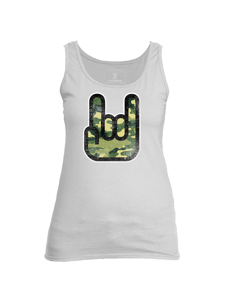 Battleraddle Hand Gesture Camo Womens Cotton Tank Top