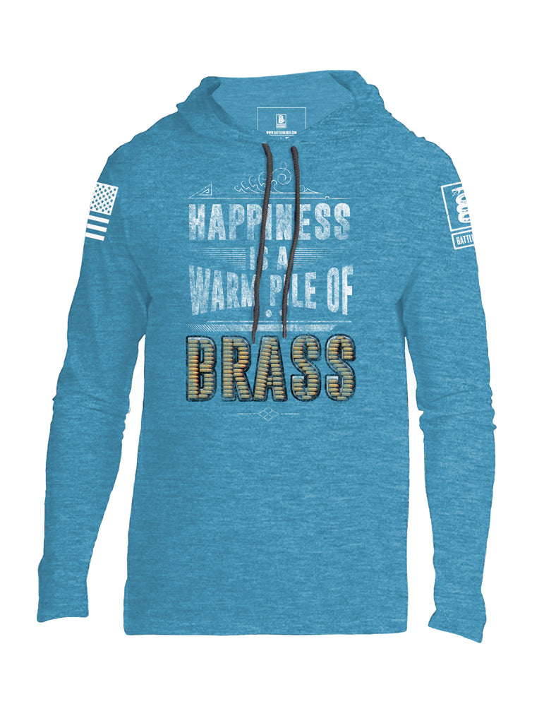 Battleraddle Happiness Is A Warm Pile Of Brass Mens Thin Cotton Lightweight Hoodie