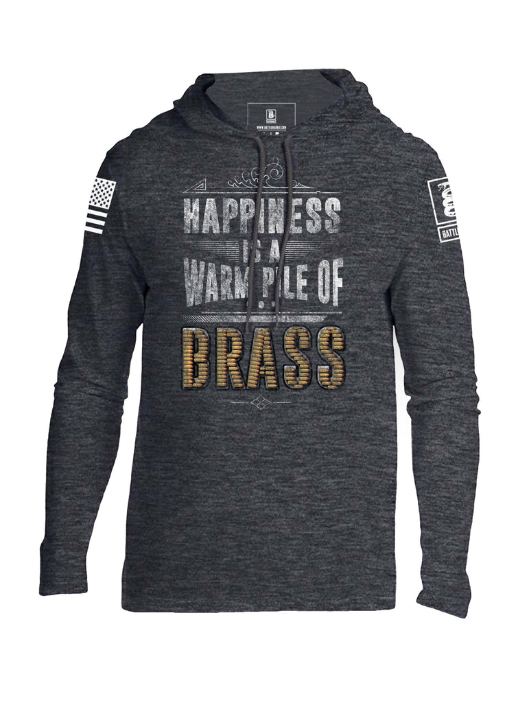 Battleraddle Happiness Is A Warm Pile Of Brass Mens Thin Cotton Lightweight Hoodie