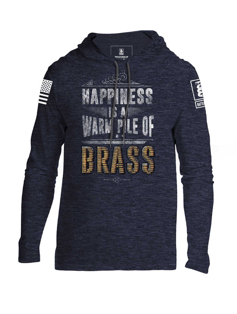Battleraddle Happiness Is A Warm Pile Of Brass Mens Thin Cotton Lightweight Hoodie