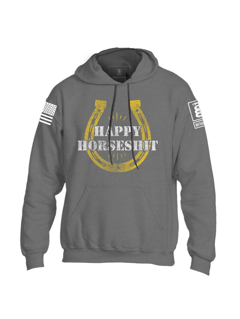Battleraddle Happy Horseshit Mens Blended Hoodie With Pockets