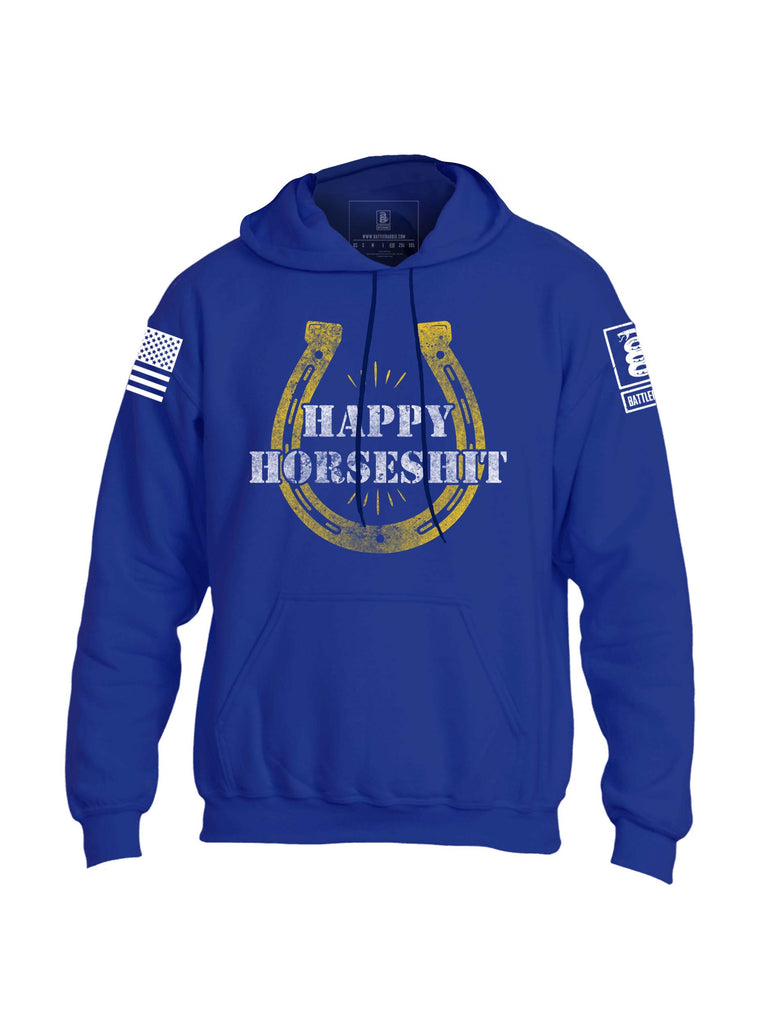 Battleraddle Happy Horseshit Mens Blended Hoodie With Pockets