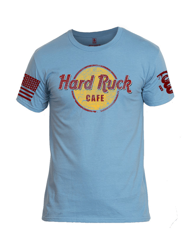 Battleraddle Hard Ruck Cafe Red Sleeve Print Mens Cotton Crew Neck T Shirt