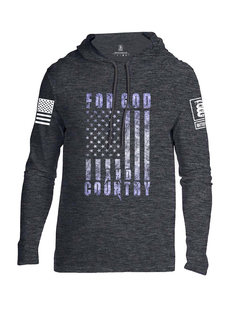 Battleraddle For God And Country White Sleeve Print Mens Thin Cotton Lightweight Hoodie