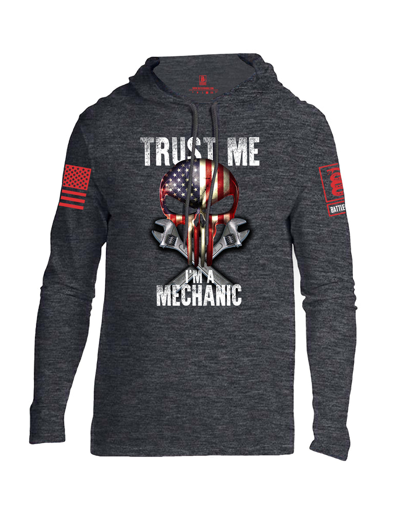 Battleraddle Trust Me I'm A Mechanic Red Sleeve Print Mens Thin Cotton Lightweight Hoodie