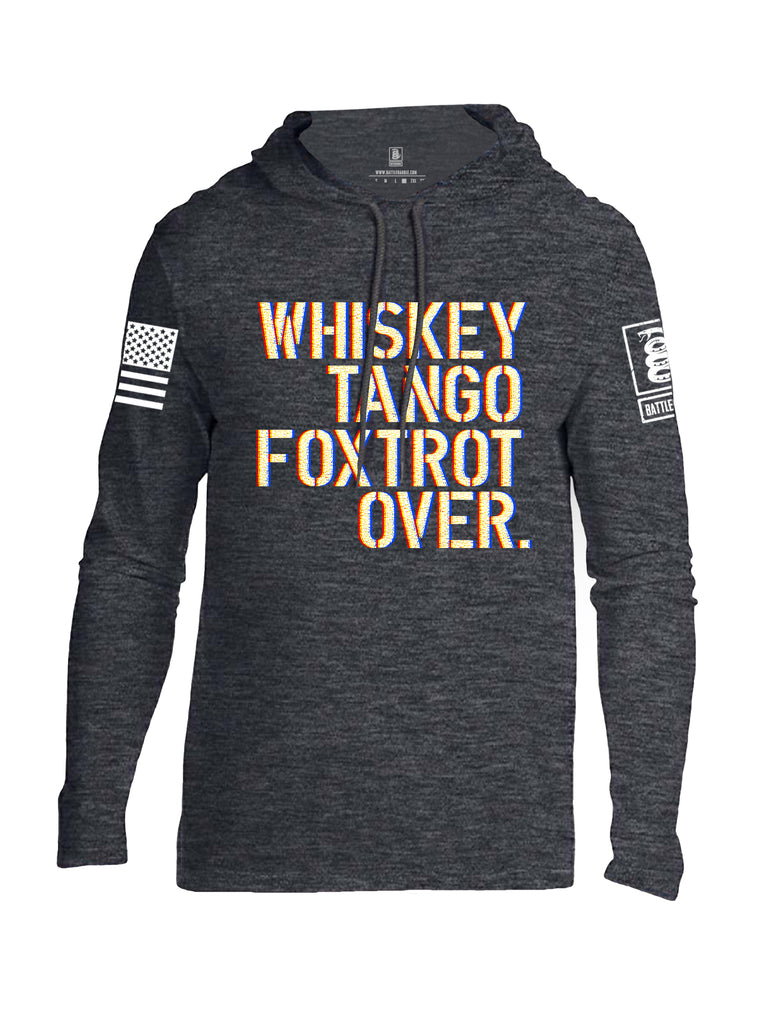 Battleraddle Whiskey Tango Foxtrot Over White Sleeve Print Mens Thin Cotton Lightweight Hoodie