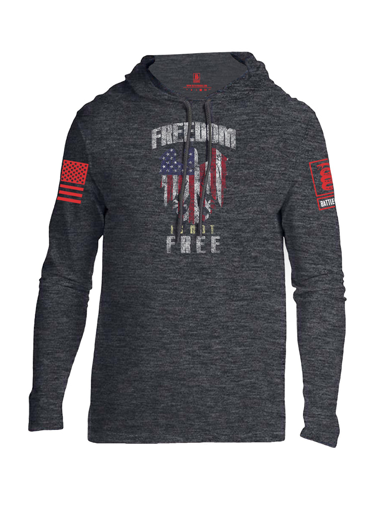 Battleraddle Freedom Is Not Free Red Sleeve Print Mens Thin Cotton Lightweight Hoodie