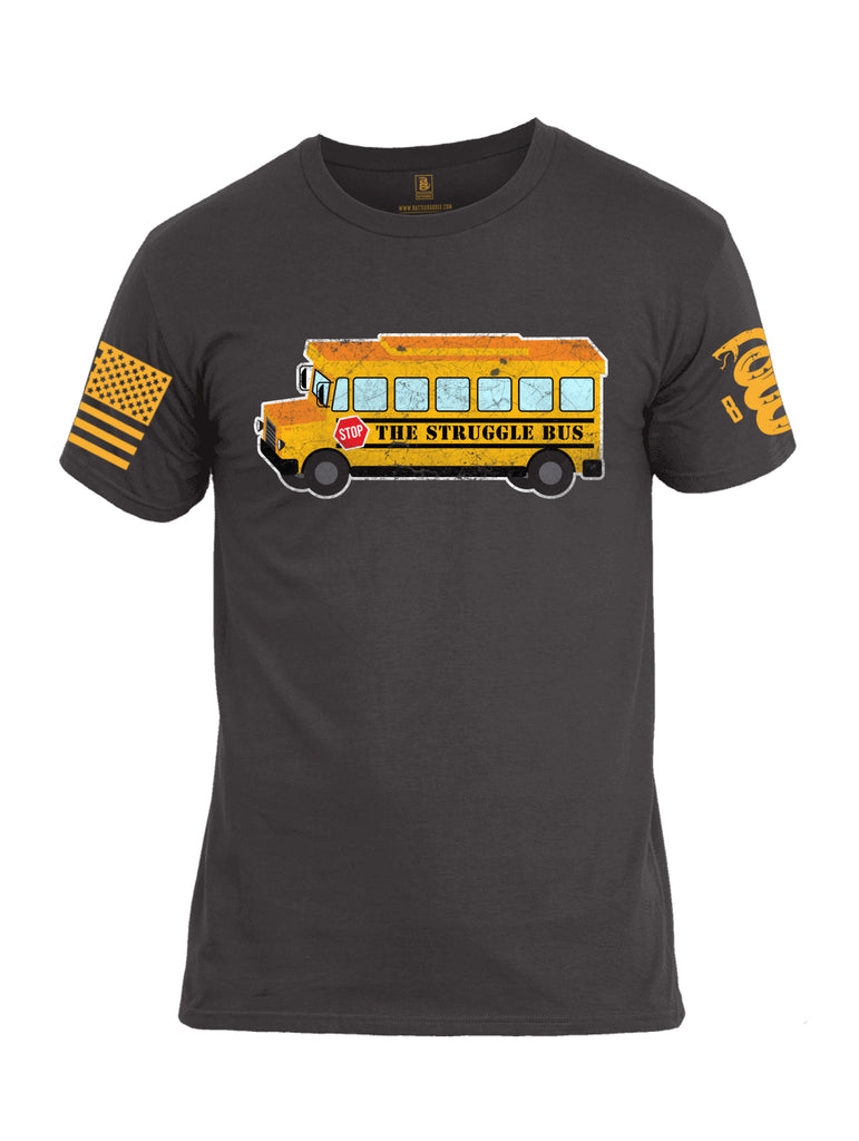 Battleraddle The Struggle Bus Yellow Sleeve Print Mens Cotton Crew Neck T Shirt