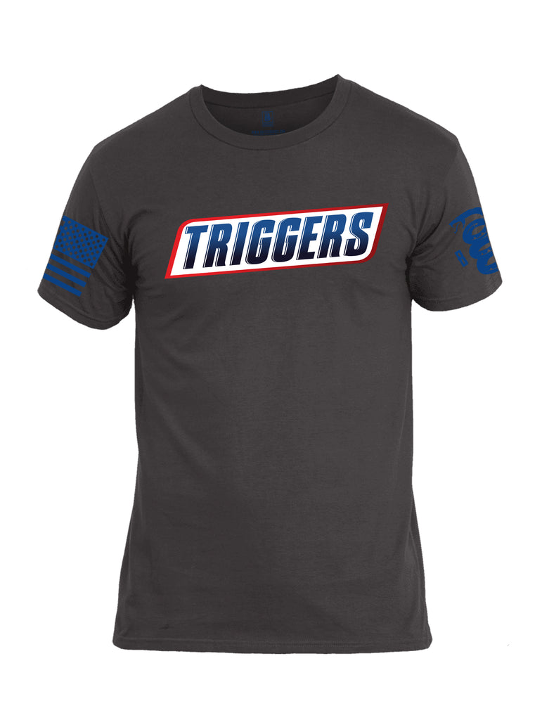 Battleraddle Triggers Slant Blue Sleeve Print Mens Cotton Crew Neck T Shirt