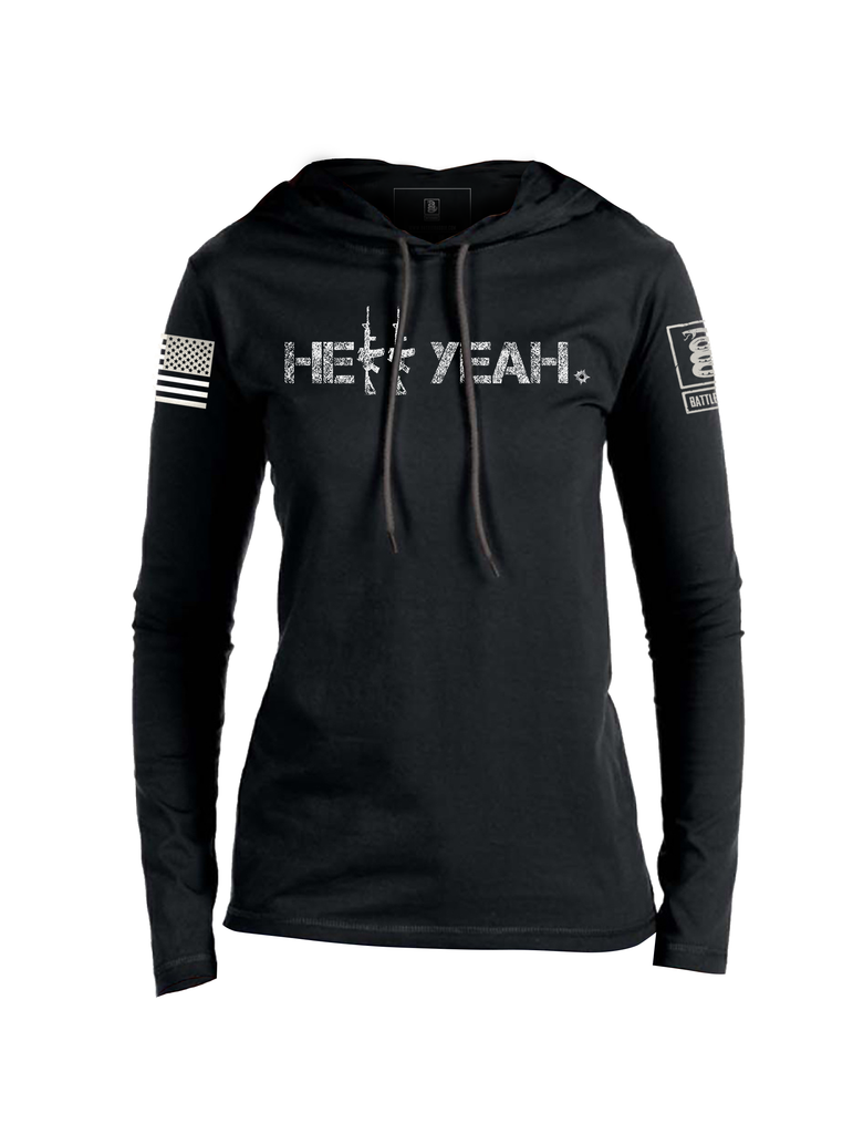 Battleraddle Hell Yeah Womens Thin Cotton Lightweight Hoodie