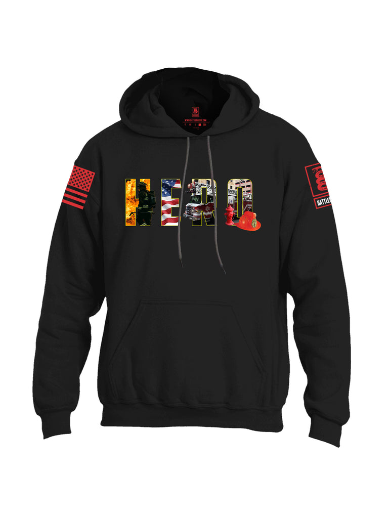 Battleraddle Hero Red Sleeve Print Mens Blended Hoodie With Pockets