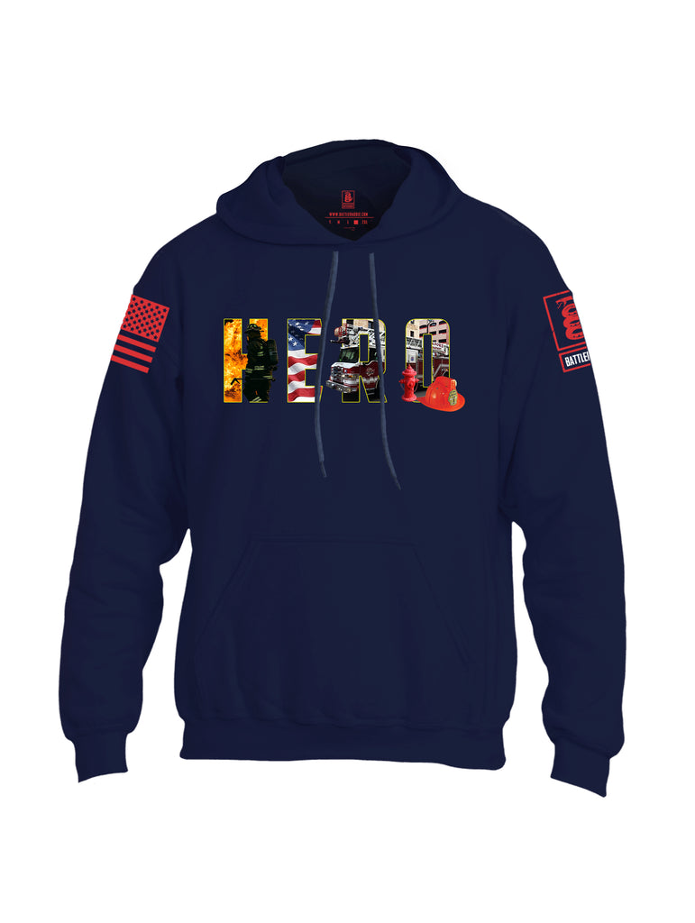 Battleraddle Hero Red Sleeve Print Mens Blended Hoodie With Pockets