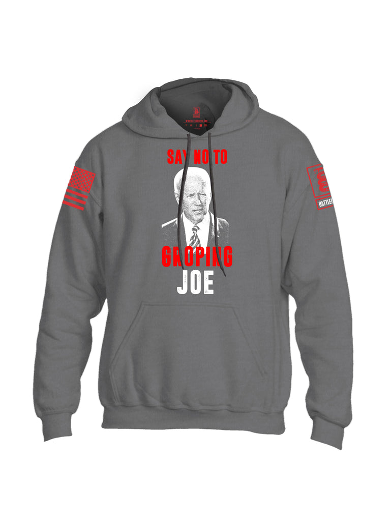 Battleraddle Say No To Groping Joe Red Sleeve Print Mens Blended Hoodie With Pockets