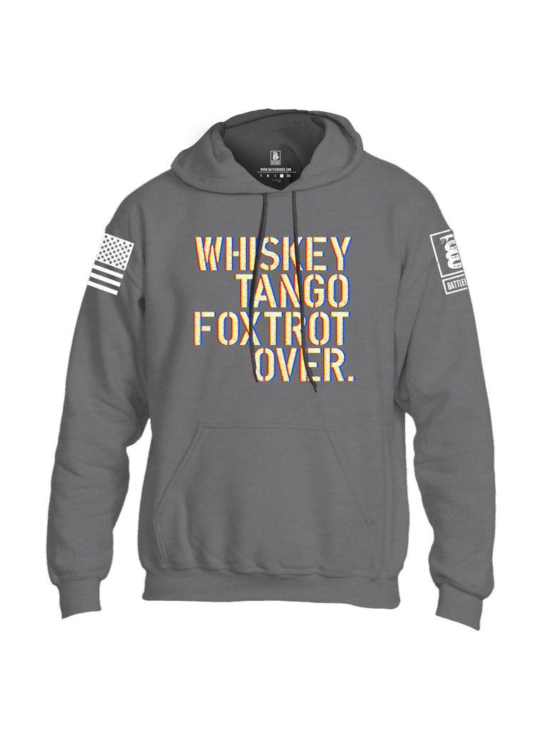 Battleraddle Whiskey Tango Foxtrot Over White Sleeve Print Mens Blended Hoodie With Pockets