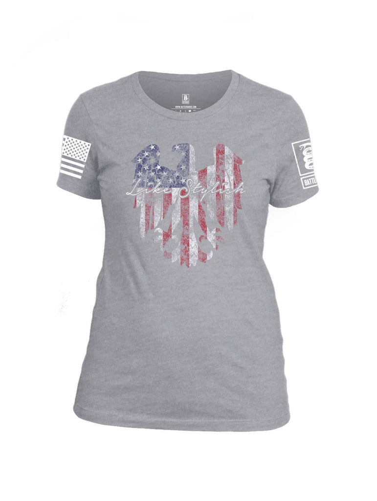 Battleraddle Like Stylish White Sleeve Print Womens Cotton Crew Neck T Shirt shirt|custom|veterans|Apparel-Womens T Shirt-cotton