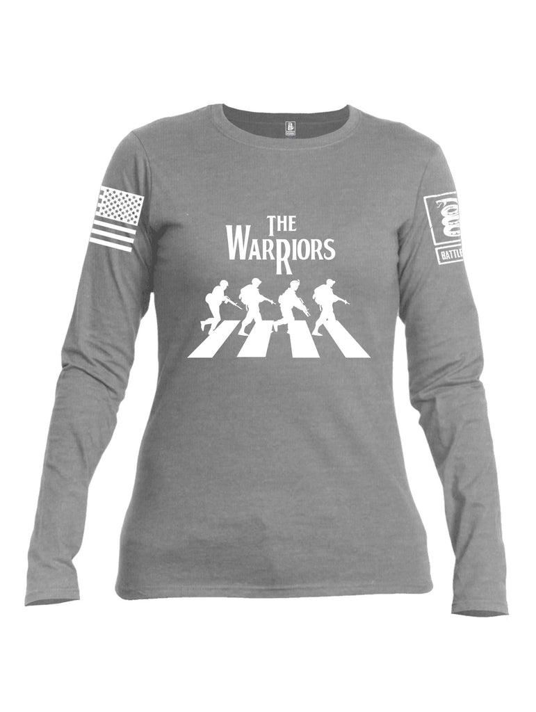 Battleraddle The Warriors White Sleeve Print Womens Cotton Long Sleeve Crew Neck T Shirt shirt|custom|veterans|Women-Long Sleeves Crewneck Shirt