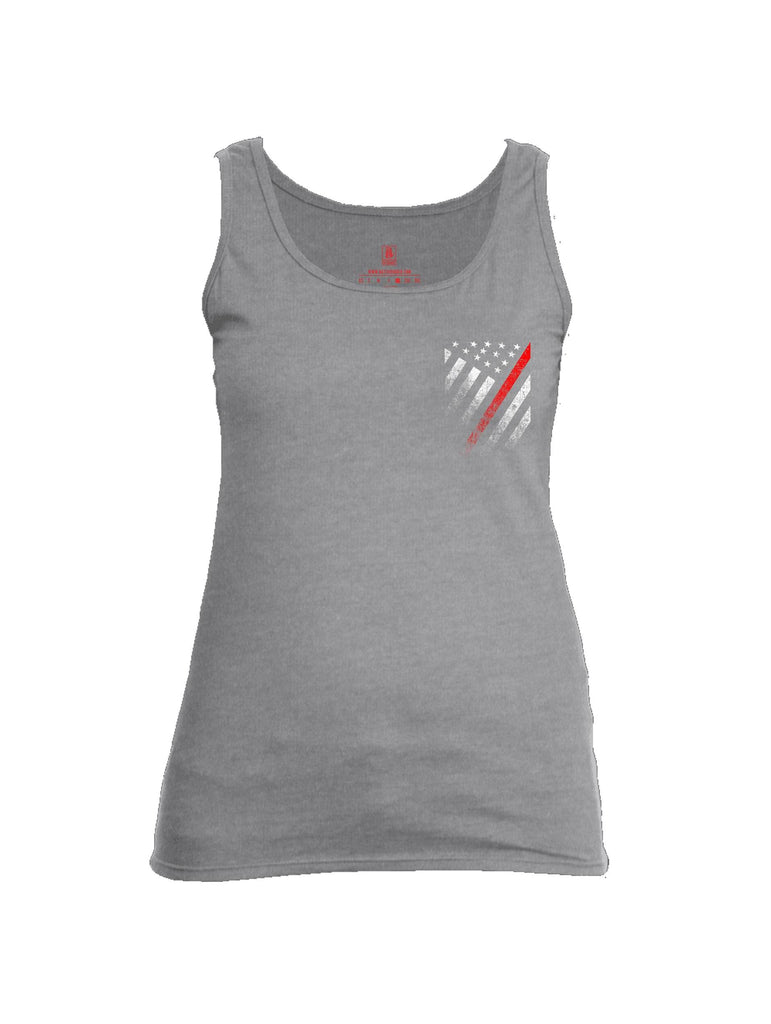 Battleraddle USA Red Thin Line Series Flag Womens Cotton Tank Top shirt|custom|veterans|Apparel-Womens Tank Tops-Cotton