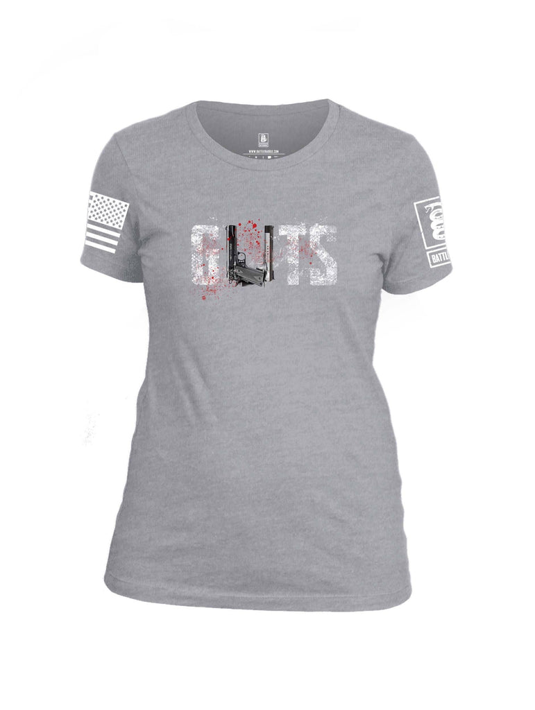 Battleraddle Guts White Sleeve Print Womens Cotton Crew Neck T Shirt shirt|custom|veterans|Apparel-Womens T Shirt-cotton