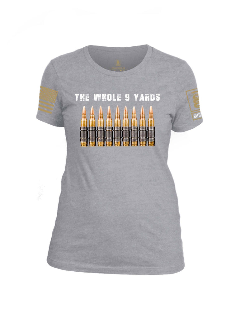 Battleraddle The Whole 9 Yards Brass Sleeve Print Womens Cotton Crew Neck T Shirt shirt|custom|veterans|Apparel-Womens T Shirt-cotton