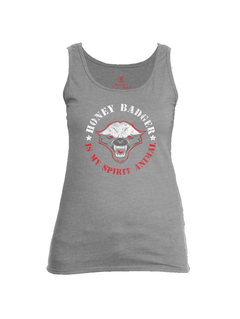 Battleraddle Honey Badger Is My Spirit Animal Womens Cotton Tank Top shirt|custom|veterans|Apparel-Womens Tank Tops-Cotton