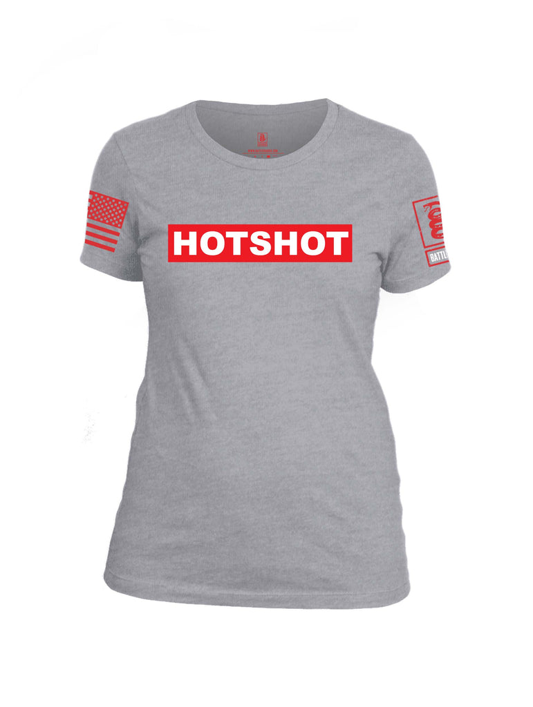 Battleraddle Supreme Hotshot Firefighter Red Sleeve Print Womens Cotton Crew Neck T Shirt