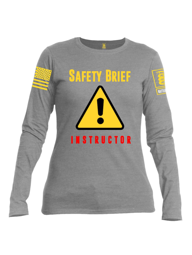 Battleraddle Safety Brief Instructor Yellow Sleeve Print Womens Cotton Long Sleeve Crew Neck T Shirt shirt|custom|veterans|Women-Long Sleeves Crewneck Shirt
