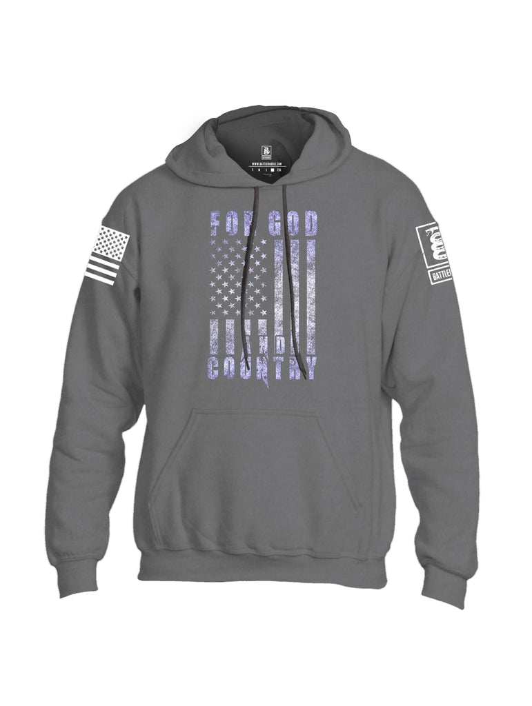 Battleraddle For God And Country White Sleeve Print Mens Blended Hoodie With Pockets