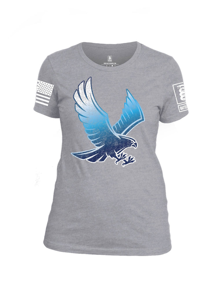 Battleraddle Blue Falcon Fuckin Buddies Over Since 1776 White Sleeve Print Womens Cotton Crew Neck T Shirt shirt|custom|veterans|Apparel-Womens T Shirt-cotton