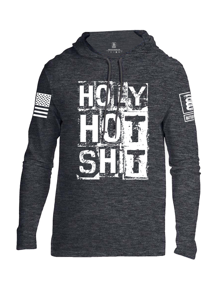 Battleraddle Holy Hot Shit White Sleeve Print Mens Thin Cotton Lightweight Hoodie